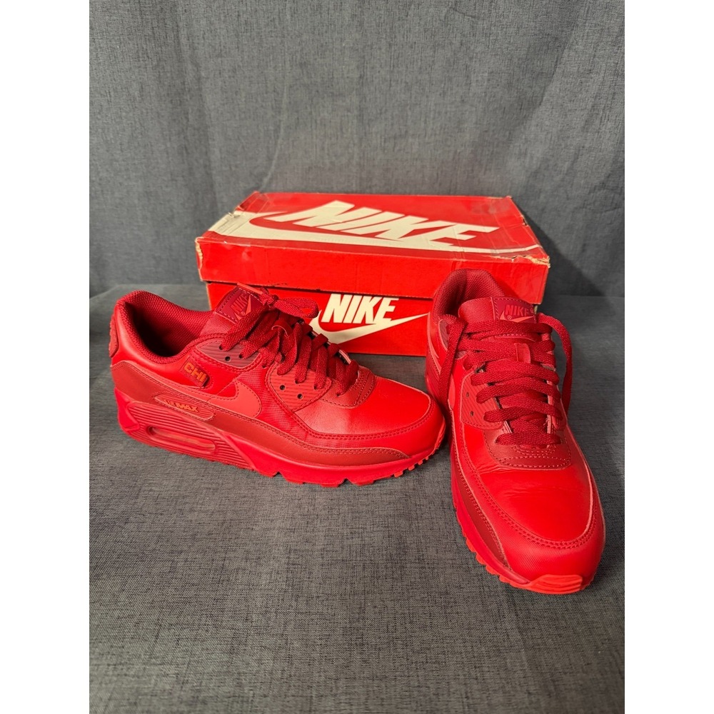 Nike Air Max 90 City Special Chicago Men's Red Sneakers DH0146 600, Size 9